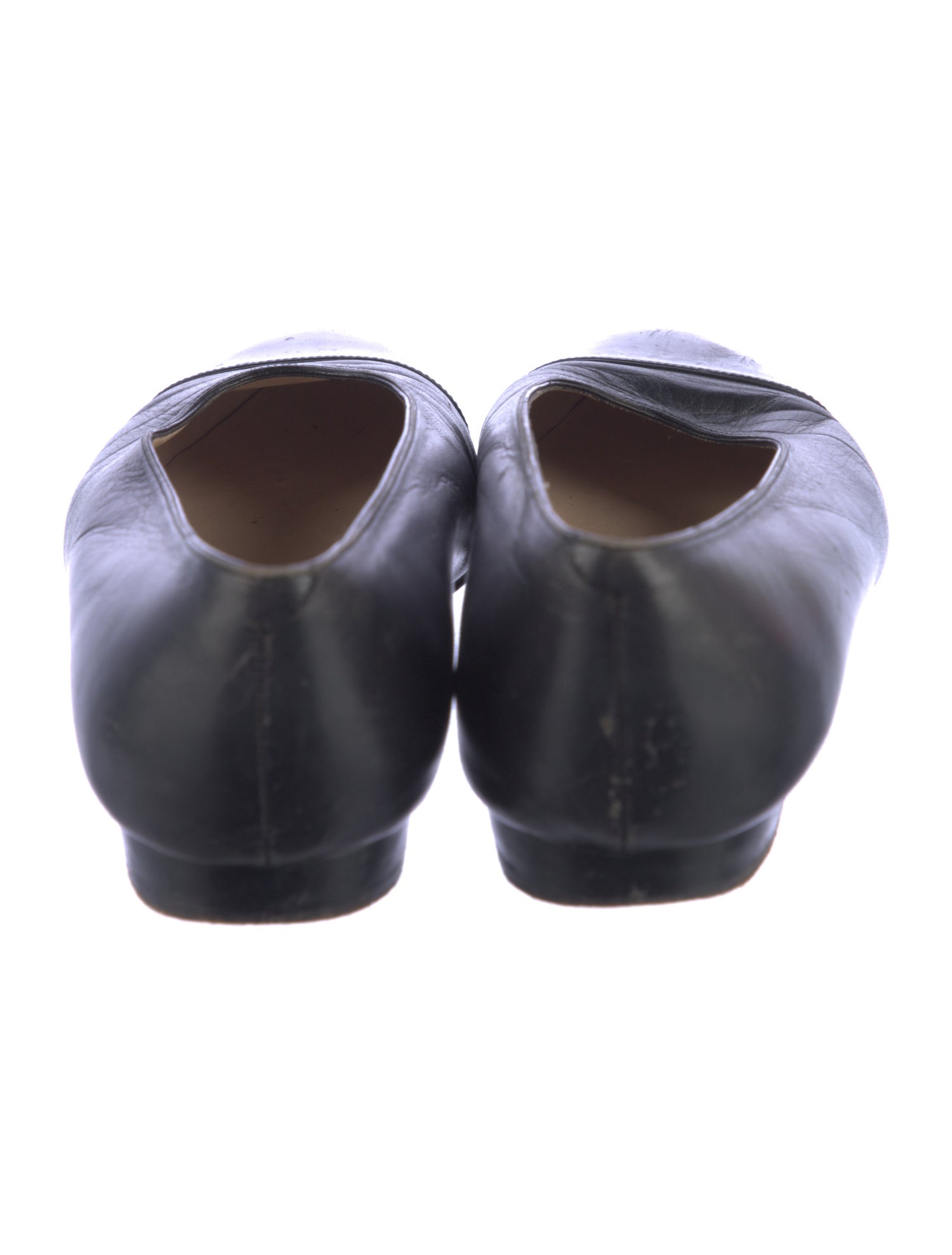 Chanel Interlocking CC Logo Leather Ballet Flats